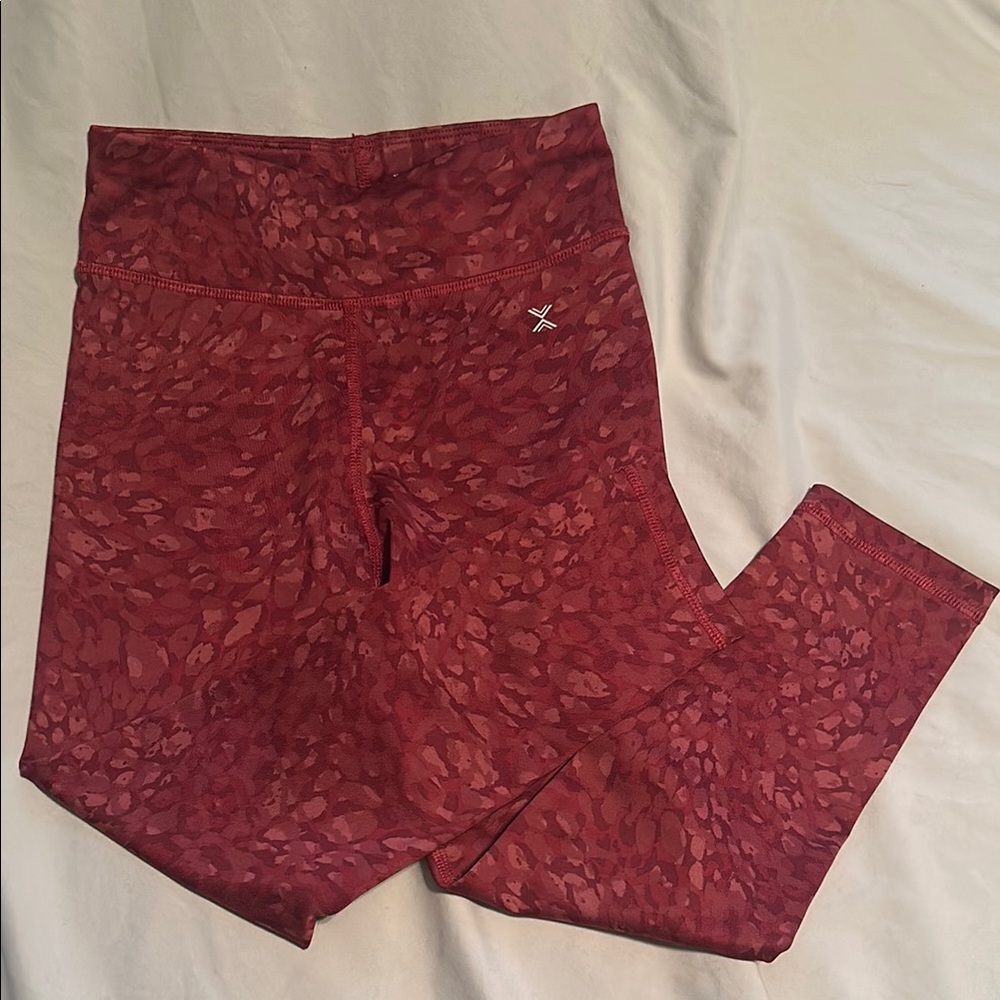 Girls Red Patterned Leggings